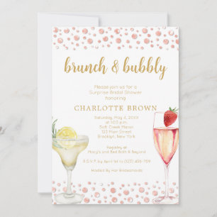 Brunch en Bubble Floral Bridal Shower Kaart