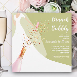 Brunch en Bubble Green Vrijgezellenfeest Kaart