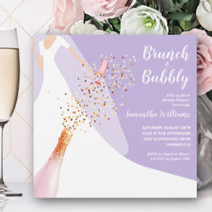 Brunch en Bubble Lavender Vrijgezellenfeest Kaart