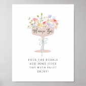 Brunch en Bubble Mimosa Bar Sign Poster (Voorkant)