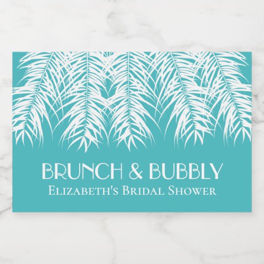 Brunch en Bubble Turquoise Mini Sparkling Wijnetiket (Enkel label)