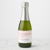 Brunch en Bubble Verloving Bachelorette Mini Sparkling Wijnetiket (Voorkant)