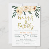 Brunch en bubbly bloemenbruids douche uitnodiging (Voorkant)