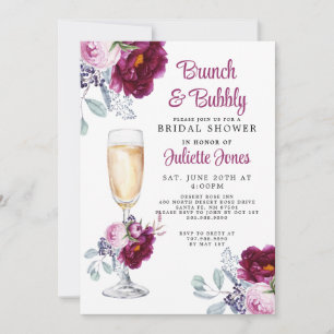 Brunch en bubbly Bridal Shower-uitnodigingen Kaart