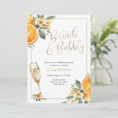 Brunch en Bubbly Bruiloft Brunch Uitnodiging (Staand voorkant)