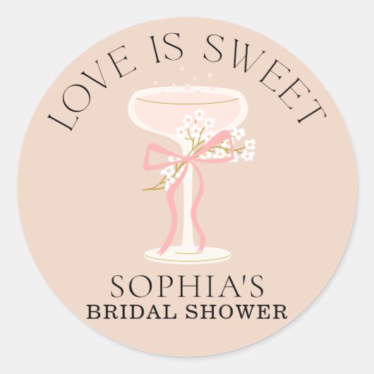 Brunch en Bubbly Champagne Vrijgezellenfeest Favor Ronde Sticker (Voorkant)