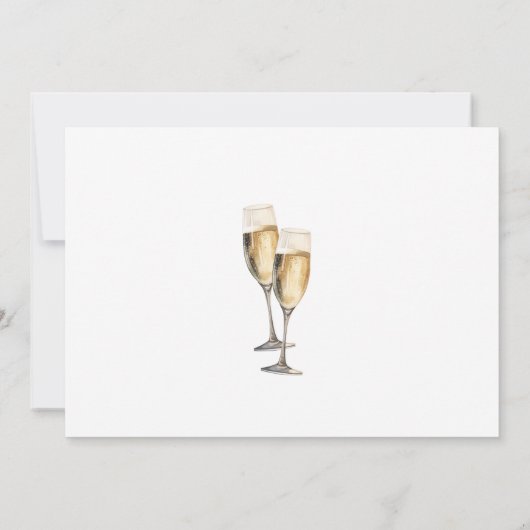 Brunch en Bubbly Elegante Moderne Douche uitnodigi Kaart (Achterkant)