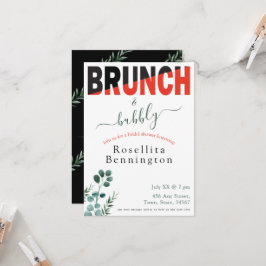 Brunch en Bubbly Eucalyptus Floral Vrijgezellenfee Kaart