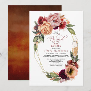 Brunch en Bubbly Floral Modern Herfst Vrijgezellen Kaart