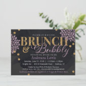 Brunch en Bubbly Glitter Waterverf Douche Uitnodig Kaart (Staand voorkant)
