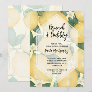 Brunch en Bubbly Lemons Vrijgezellenfeest Kaart