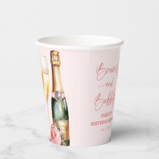 Brunch en Bubbly Mimosa Champagne Verjaardagsbrunc Papieren Bekers (Rechts)