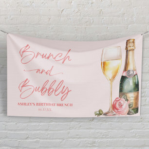 Brunch en Bubbly Mimosa Champagne Verjaardagsbrunc Spandoek
