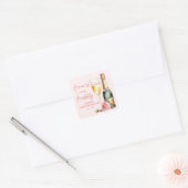 Brunch en Bubbly Mimosa Champagne Verjaardagsbrunc Vierkante Sticker (Envelop)