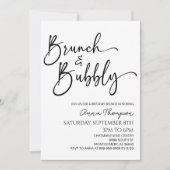 Brunch en Bubbly Minimale Verjaardag Brunch Party Kaart (Voorkant)