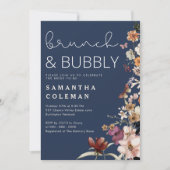 Brunch en Bubbly Modern Script Boho Vrijgezellenfe Kaart (Voorkant)