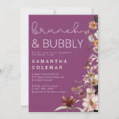 Brunch en Bubbly Modern Script Boho Vrijgezellenfe Kaart (Voorkant)