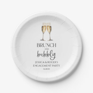 Brunch en Bubbly Verlovingsfeest Brunch Papieren Bordje
