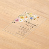 Brunch en Bubbly | Wildflower Boho Vrijgezellenfee Acryl Uitnodigingen (Laagn)