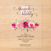 Brunch en Bubby Floral Vrijgezellenfeest Acryl Uitnodigingen (Voorkant)
