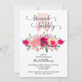Brunch en Bubby Floral Vrijgezellenfeest Kaart (Voorkant)