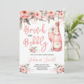 Brunch en roze Vrijgezellenfeest Kaart (Staand voorkant)