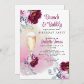 Brunch Et Bubbly Anniversaire Invitation (Devant / Derrière)