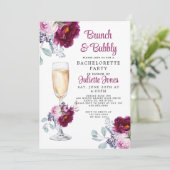 Brunch Et Bubbly Bachelorette Party Invitation (Debout devant)
