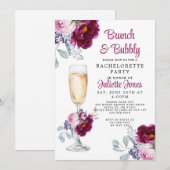 Brunch Et Bubbly Bachelorette Party Invitation (Devant / Derrière)