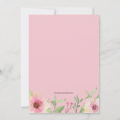 Brunch et Bubbly Blush Invitations floraux roses (Dos)