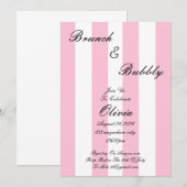 BRUNCH ET BUBBLY BRIDAL DOUCHE INVITATION ROSE (Devant / Derrière)