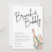 Brunch et Bubbly Elegant Bridal Shower Invitation (Devant)