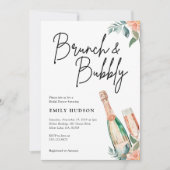 Brunch et Bubbly Elegant Bridal Shower Invitation (Devant)