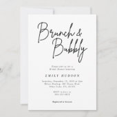 Brunch et Bubbly Elegant Bridal Shower Invitation (Devant)