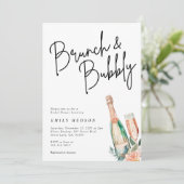 Brunch et Bubbly Elegant Bridal Shower Invitation (Debout devant)