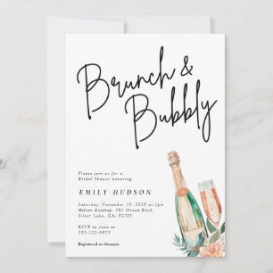 Brunch et Bubbly Elegant Bridal Shower Invitation