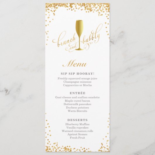 Brunch et Bubbly Fiançailles | Menu Douche (Devant)