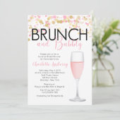 Brunch et Bubbly Floral Bridal Show Invitation (Debout devant)