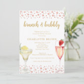 Brunch et Bubbly Floral Bridal Show Invitation (Debout devant)