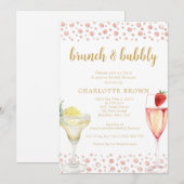 Brunch et Bubbly Floral Bridal Show Invitation (Devant / Derrière)