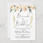 Brunch Et Bubbly Floral Douche nuptiale invitation (Devant)