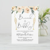 Brunch Et Bubbly Floral Douche nuptiale invitation (Debout devant)