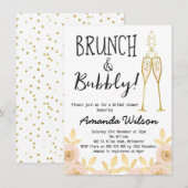 Brunch Et Bubbly Invitation De Douche Mariale (Devant / Derrière)