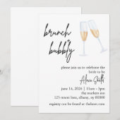Brunch et Bubbly Invitation de douche nuptiale - M (Devant / Derrière)