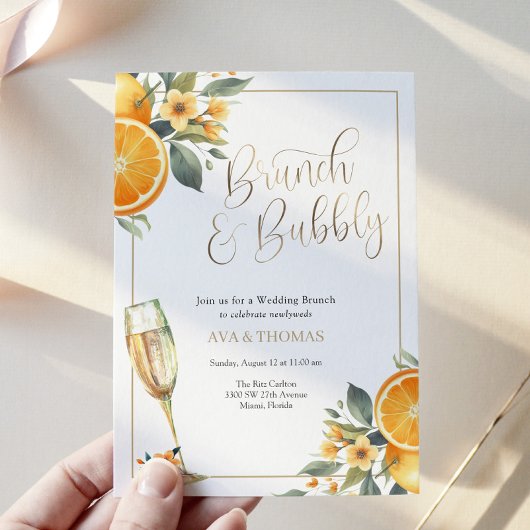 Brunch et Bubbly Mariage Brunch Invitation