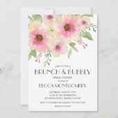 Brunch et bulle Aquarelle Invitations florales (Devant)