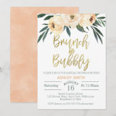 Brunch et bulle fleurie invitation à la douche nup (Devant / Derrière)