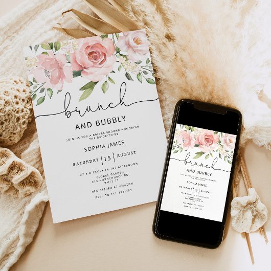 Brunch et bulle invitation à la douche nuptiale