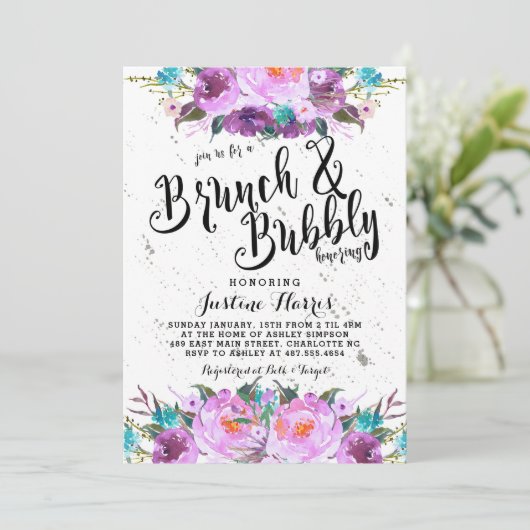Brunch et bulle nuptiale douche Invitation (Debout devant)