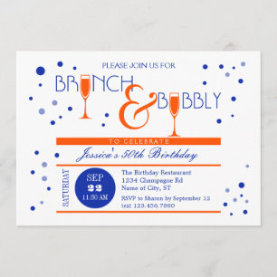Brunch et invitation pétillante d'anniversaire